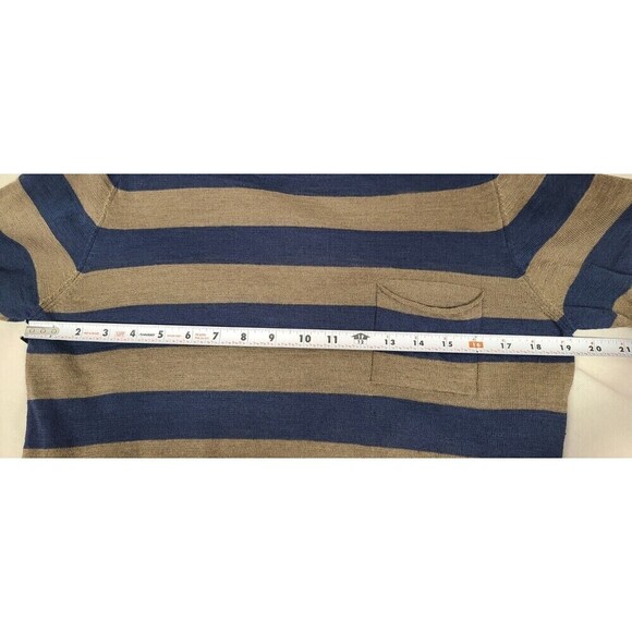 Roberto Collina Sweater Pullover Shirt Stripe Blue Tan Men's Sz 48 / US S NWT - Picture 6 of 9